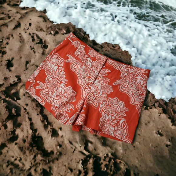 Willi Smith Cotton Pique Abstract Floral Coastal Spring Summer Botanical Shorts - Picture 6 of 14